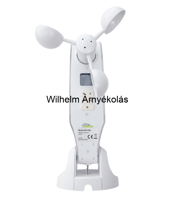 DC118 napelemes szél- és fényérzékelő árnyékolók automatikus vezérléséhez.